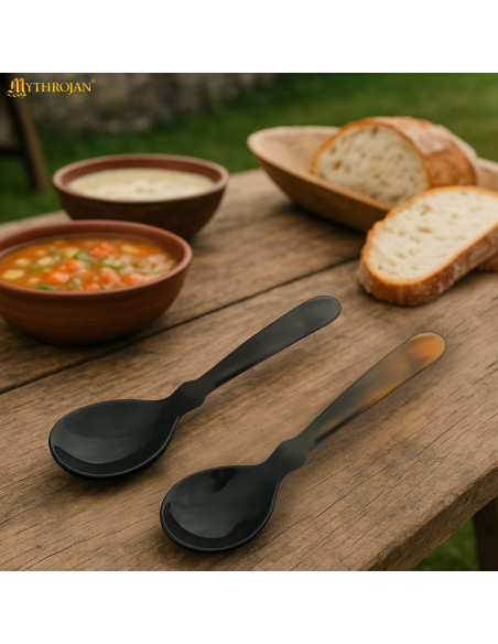 Set de 2 cuillères médiévales en... Set de 2 cuillères médiévales en...