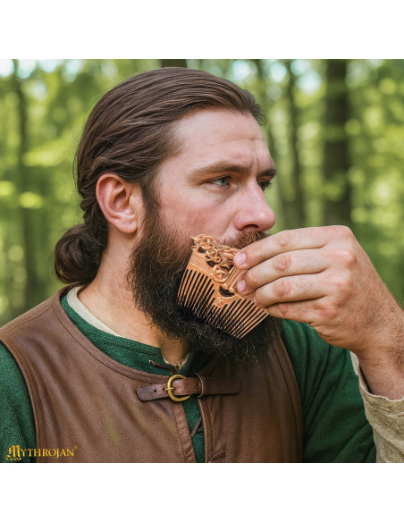 Peigne viking en bronze avec étui en...