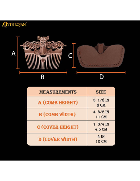 Peigne viking en bronze avec étui en...