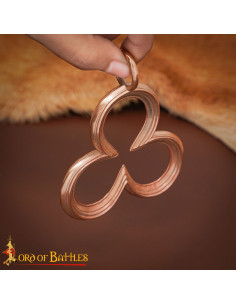 Pendentif médiéval en bronze, design amulette Trèfle