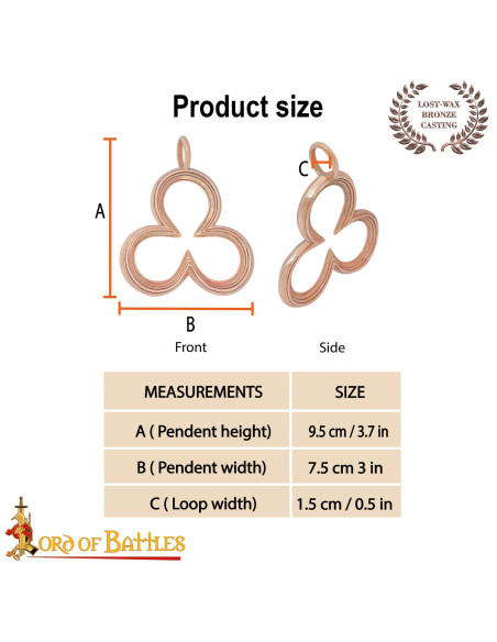 Pendentif médiéval en bronze, design...