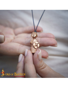 Pendentif viking médiéval dame Valkyrie en bronze