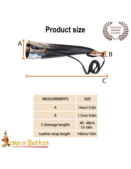 Corne médiévale authentique avec...