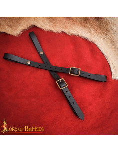 Tahalí pour ceinture pour suspendre des épées, cuir noir