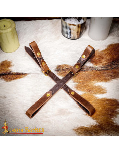 Tahalí pour ceinture pour suspendre des épées, cuir marron