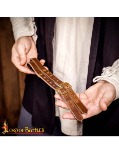 Tahalí pour ceinture pour suspendre des épées, cuir marron 2