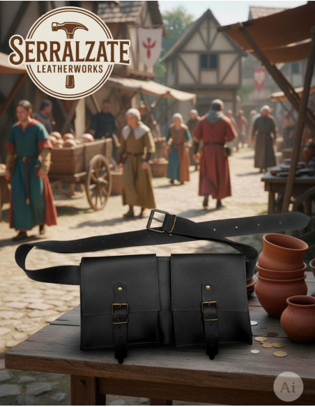 Sac banane médiéval DuoPouch en cuir...