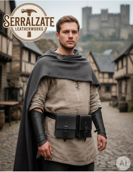 Sac banane médiéval DuoPouch en cuir...