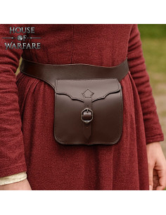 Sac à bandoulière en cuir marron fin Moyen Âge 2