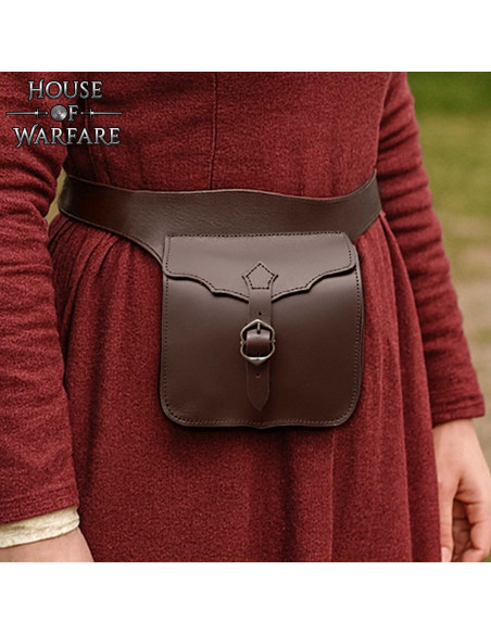 Sac à bandoulière en cuir marron fin...