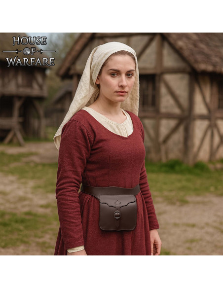 Sac à bandoulière en cuir marron fin...