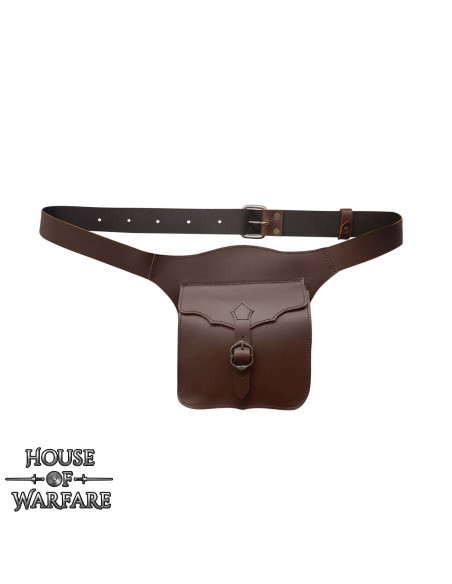 Sac à bandoulière en cuir marron fin...