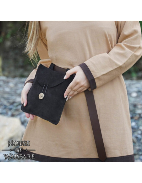 Sac médiéval en cuir suédé pour...