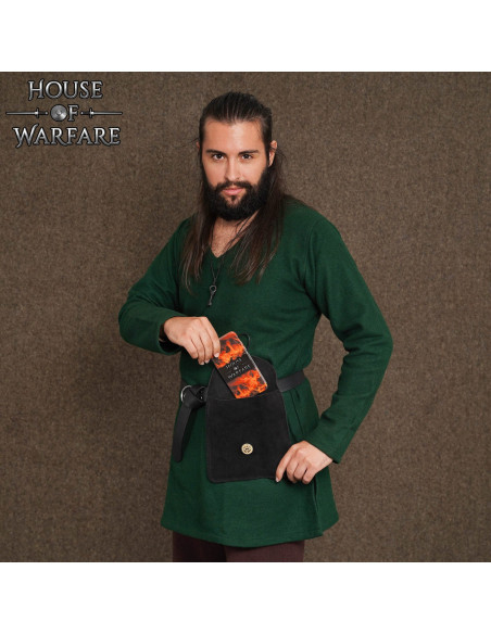 Sac médiéval en cuir suédé pour...