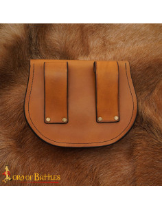 Sac à ceinture médiéval au design celte repoussé, cuir... 2