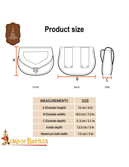 Sac à ceinture médiéval au design...