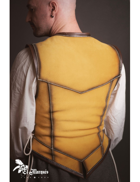 Cuir médiéval court pour homme, daim...