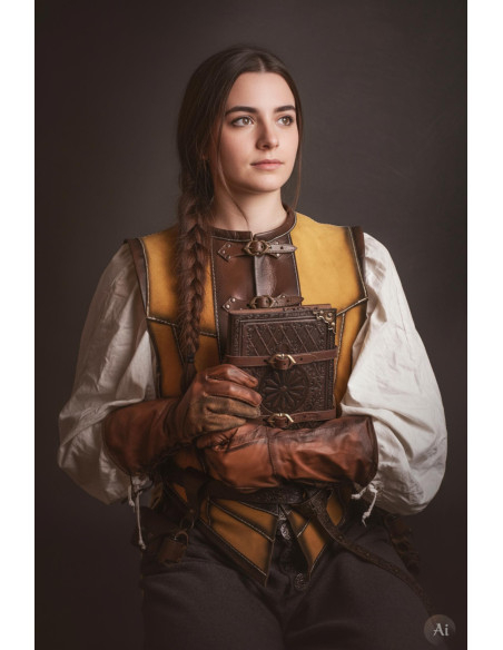 Cuir médiéval court pour femme, daim...