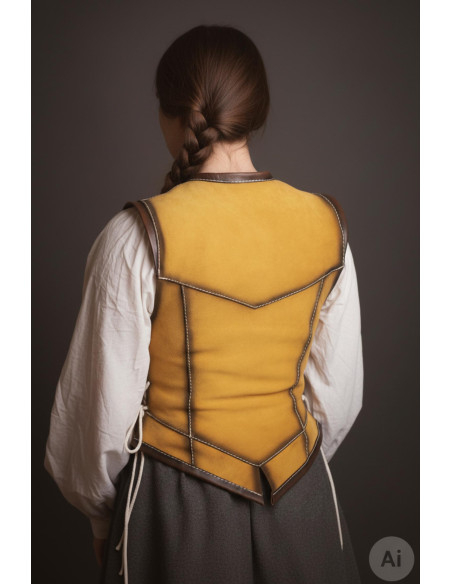 Cuir médiéval court pour femme, daim...