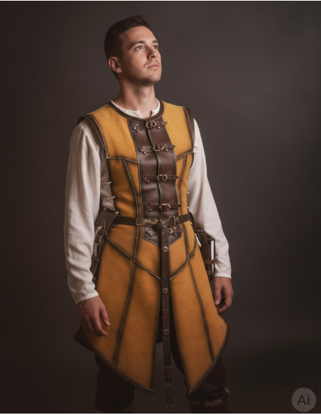 Veste médiévale longue pour homme,...