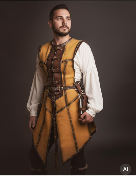 Veste médiévale longue pour homme,...