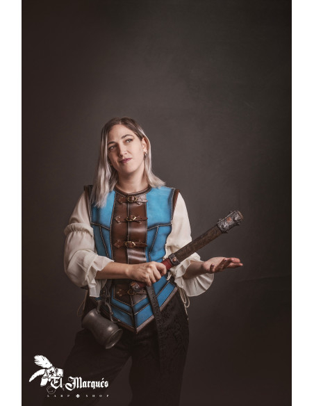 Cuir médiéval court pour femme, suède...