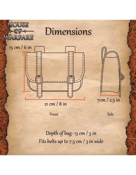 Grand sac médiéval à double boucle en...