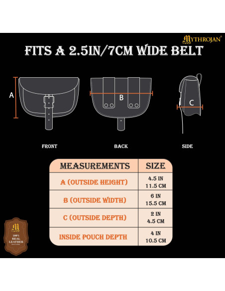 Sac médiéval simple en cuir, de...