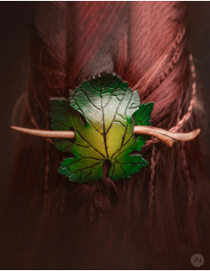 Pinces à cheveux en cuir avec feuilles style printemps
