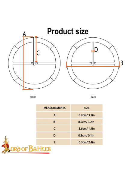 Boucle médiévale ronde en argent (8,2...