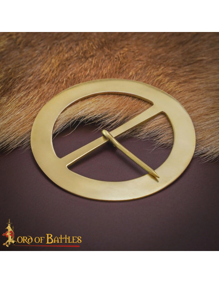 Boucle médiévale ronde en laiton (9,5...