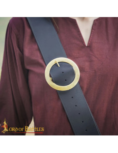 Boucle médiévale ronde en laiton (9,5 cm) 2