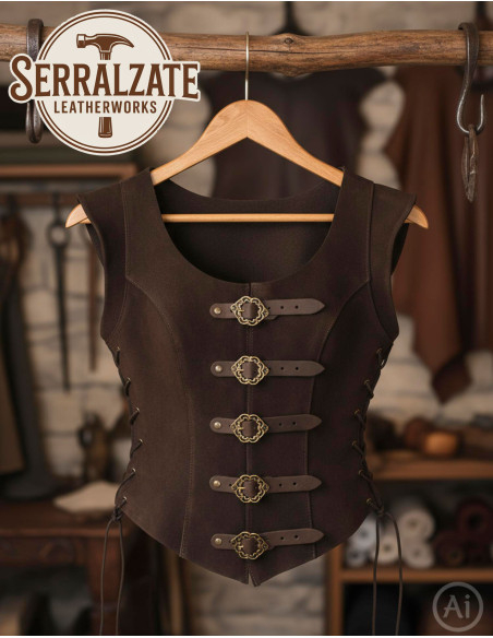 Justillo court en cuir Julienne,...