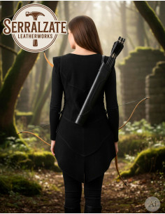 Justillo long en cuir Julienne, noir 2