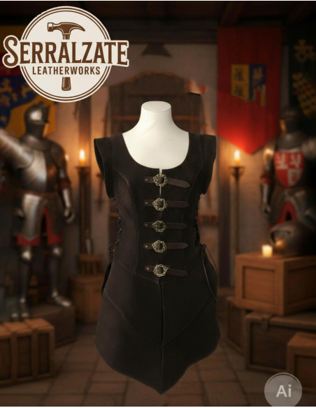 Justillo long en cuir Julienne en...