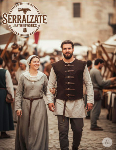 Gilet Médiéval Court Martin Marron 2