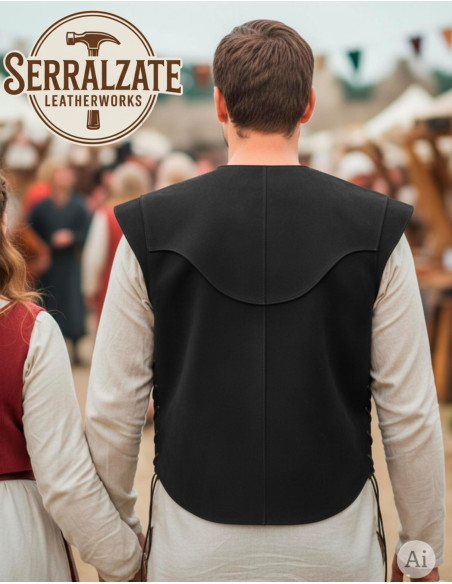 Gilet Médiéval Court Martín Noir