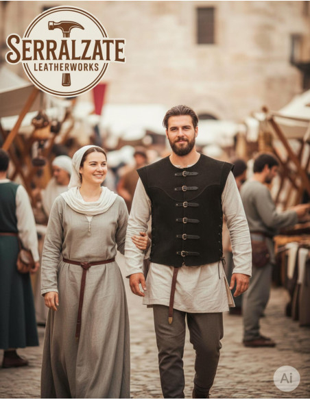 Gilet Médiéval Court Martín Noir