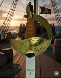 Épée Pirate à Cazoleta Forgée à Tolède 2