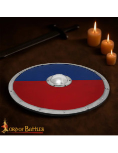 Bouclier anglo-saxon bicolore rouge-bleu pour LARP 2