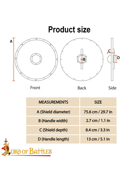 Bouclier anglo-saxon bicolore...