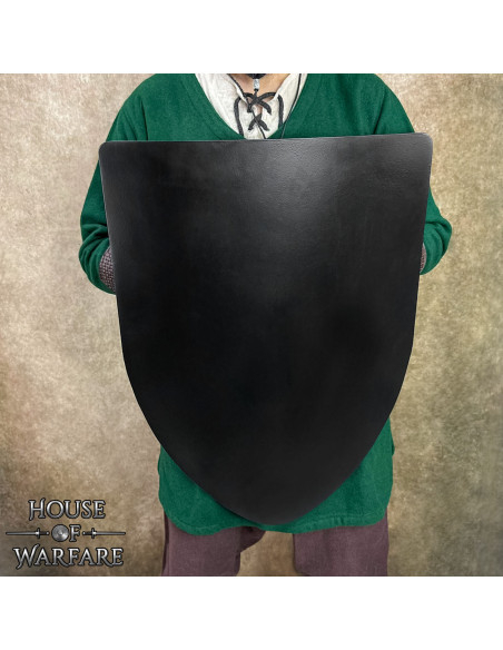 Bouclier médiéval en acier lisse avec...