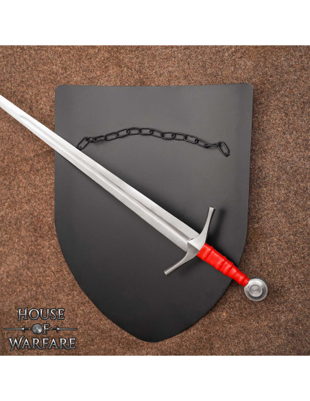 Bouclier médiéval en acier lisse avec...