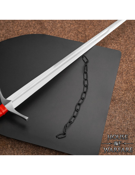 Bouclier médiéval en acier lisse avec...