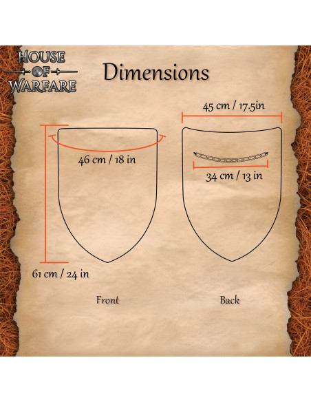 Bouclier médiéval en acier lisse avec...