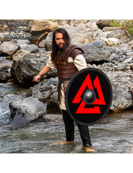 Bouclier viking rond en bois modèle...