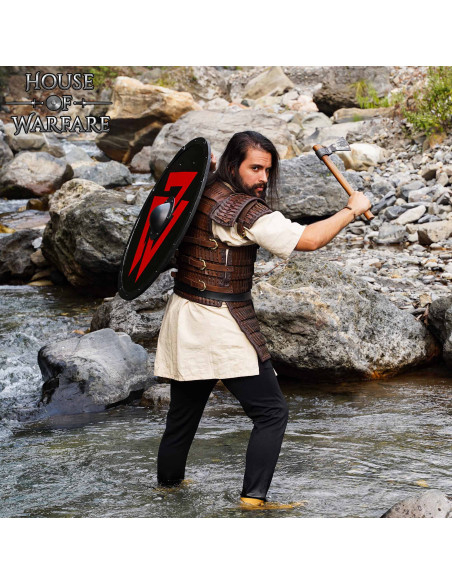 Bouclier viking rond en bois modèle...