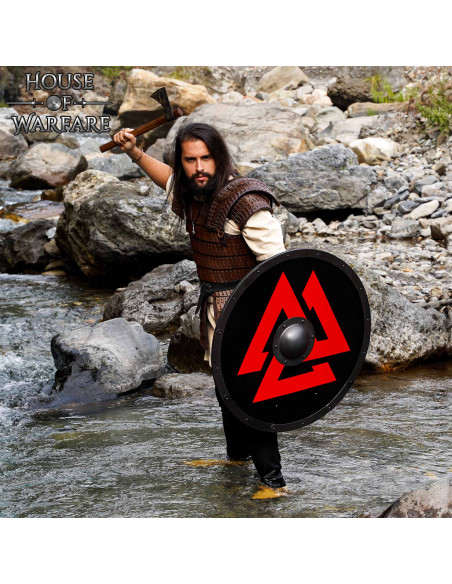 Bouclier viking rond en bois modèle...