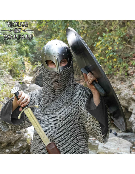 Bouclier viking rond en bois modèle...