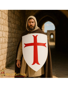 Bouclier médiéval en acier design Templiers Croisés 2